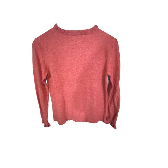 Sundance Womens Red Orange Cozy Wool Cashmere Blend Aileen Ruffle Sweater Medium - Picture 4 of 4